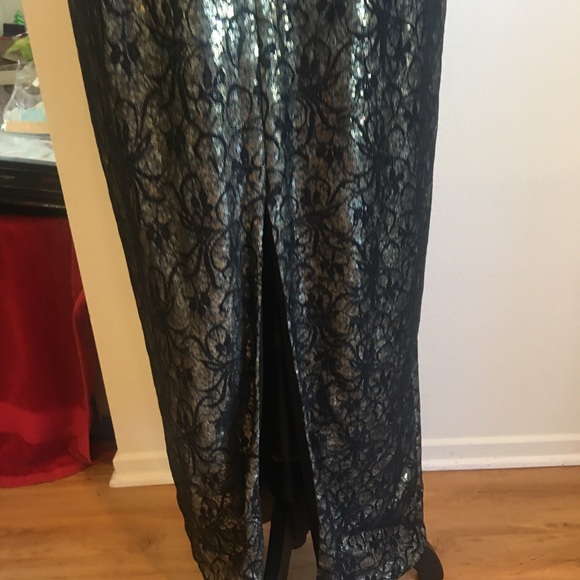 Formal Gold Sequence Maxi Dress - Picture 11 of 12